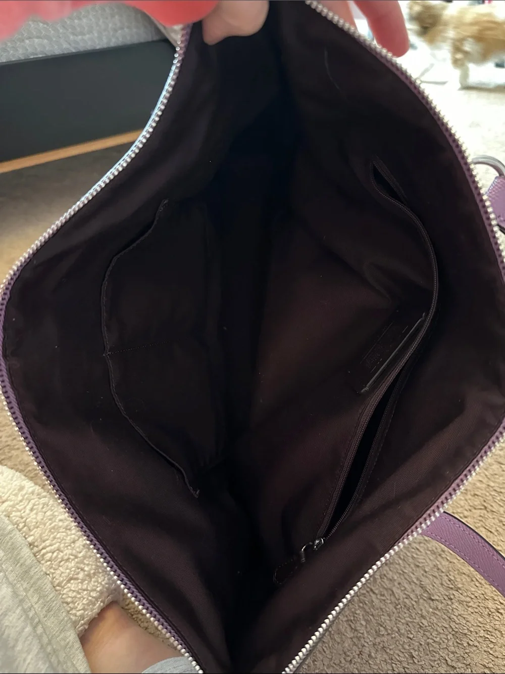 Coach Lilac Leather Tote Bag - Picture 5 of 9